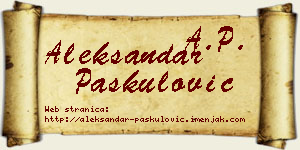 Aleksandar Paskulović vizit kartica